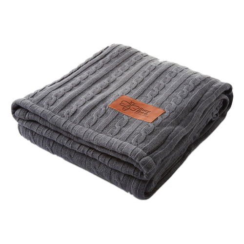 LG317 Cable Knit Sherpa Throw